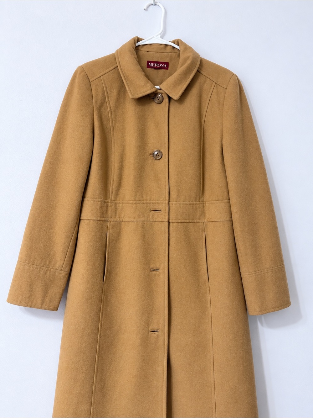 Merona Camel Trench Coat with Button Front